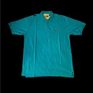 **Nice** AKDMKS JEANius-Rugby Polo Shirt -Aqua Blue-Short Sleeve-Men’s 3XL -Used